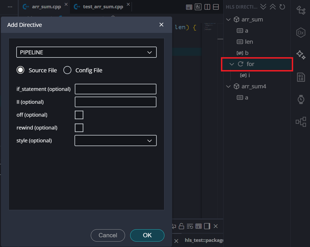 First Attempt at High Level Synthesis